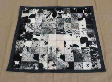 (a) Small black & white Nguni hide quilt carpet 1.25 x 1.25 - SOLD!